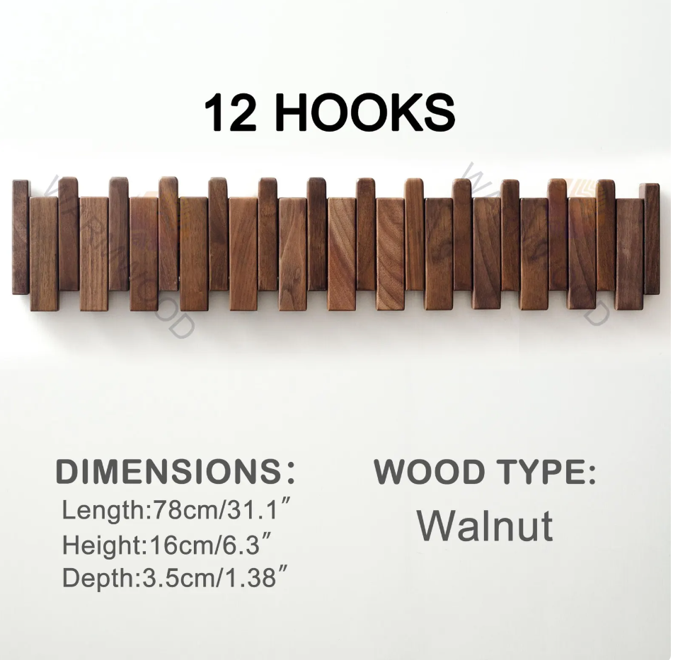 Woody Linea Chêne – Porte-manteau mural en chêne massif