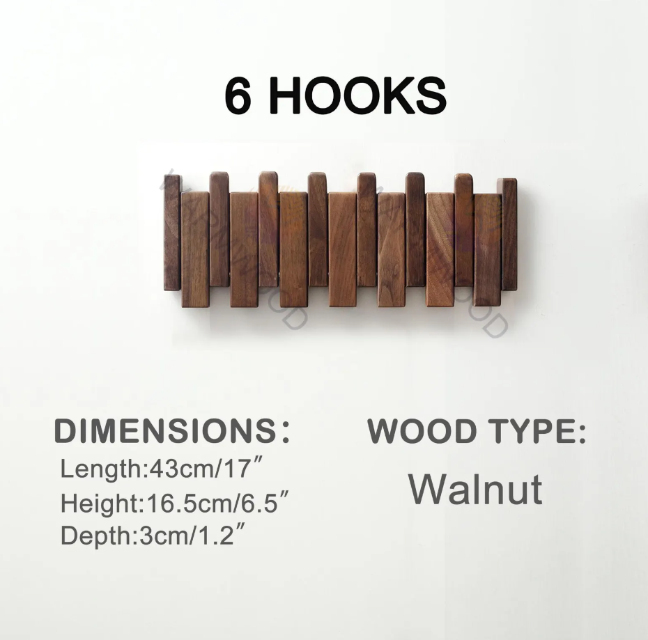 Woody Linea Chêne – Porte-manteau mural en chêne massif