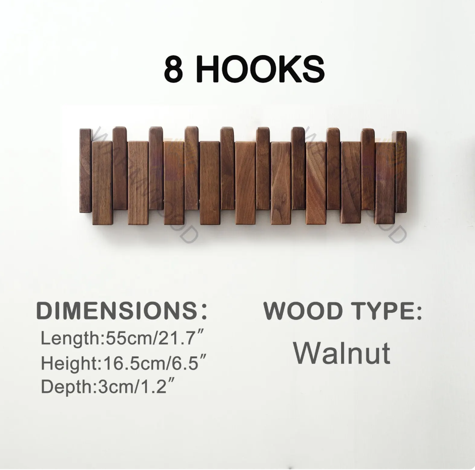 Woody Linea Chêne – Porte-manteau mural en chêne massif