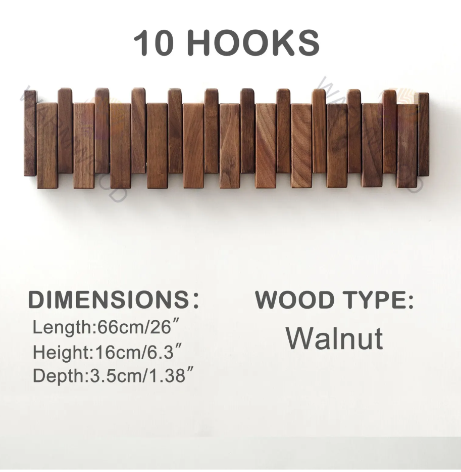 Woody Linea Chêne – Porte-manteau mural en chêne massif