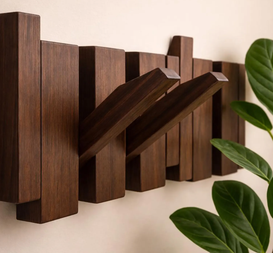 Woody Linea Chêne – Porte-manteau mural en chêne massif